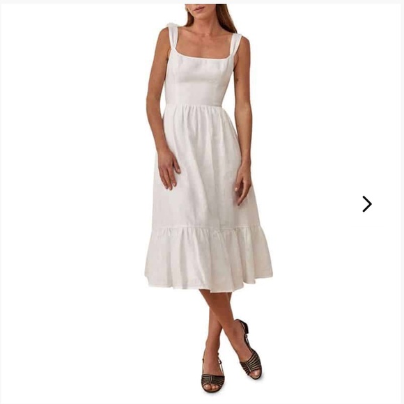 Reformation Dresses & Skirts - Reformation Bucatini Linen Midi Dress White Size 6